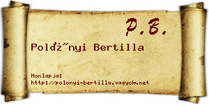 Polónyi Bertilla névjegykártya
